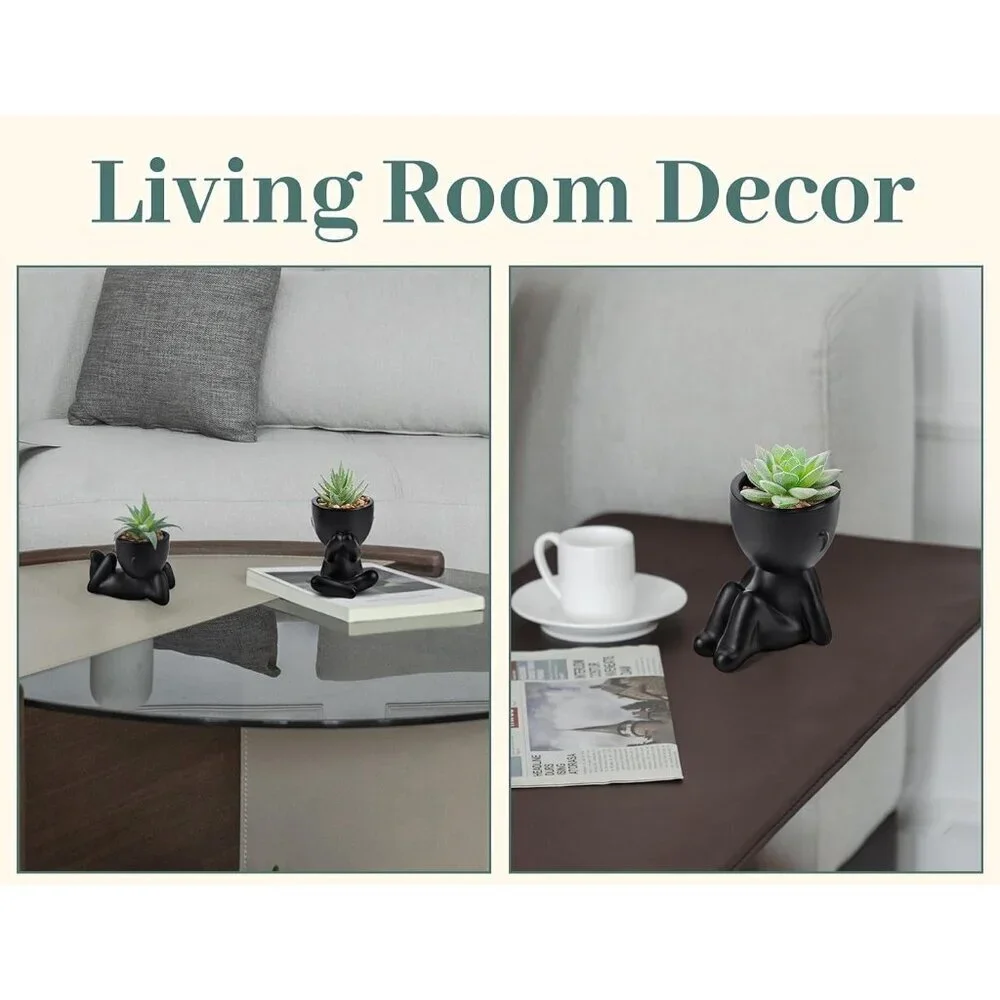 Rose 3pcs Fake Succulents Black Plants Artificial Bathroom Bedroom Home Decor